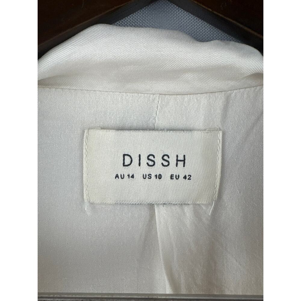 Women’s Dissh Size 10 Cream Short Sleeve Button Up - Picture 4 of 4